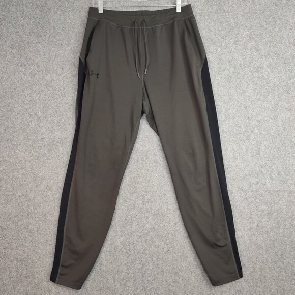 Under Armour Pants Mens L Gray Joggers Ankle Zip Reflect Pocket Active Heatgear - Picture 2 of 12